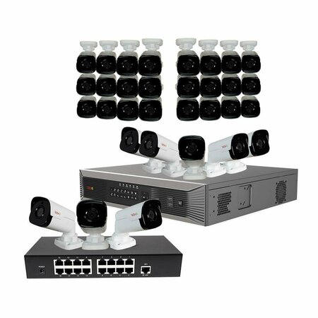 REVO AMERICA Ultra Plus HD 32 Channel 4TB NVR Surveillance System with 32 x 4 Megapixel Bullet Cameras RUP321B32G-8T